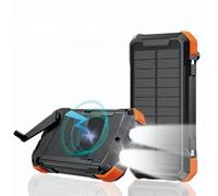 Banco de energía Solar 20000 mAh, Cable Incorporado de Carga inalámbrica, Doble Faro, Paneles solares Desmontables
