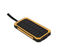 Banco de Energía Solar, 20000 MAh Portátil 2 Puertos de Salida USB de Carga Rápida Solar, Banco de Energía Inalámbrico Cargador de Teléfono Móvil de Carga Rápida con Linterna para(Amarillo)