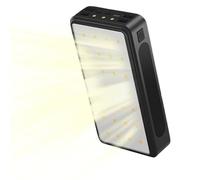 Banco de energía solar 50000mAh - Cargador solar eficiente para teléfono móvil USB/Tipo C Salida rápida | Panel inalámbrico con linternas LED | Función Camping Light Mobile Phone Power Bank