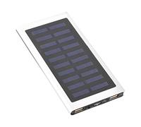 Banco de energía Solar, Cargador portátil de 10000 mAh Dual USB, de Metal de Color lo Hace, 9 mm de Grosor, cómodo para la sensación de Las Manos (Plata)