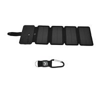 Banco de energía Solar, Cargador Universal portátil de Doble Salida Plegable para Fuente de alimentación móvil de 3 Pruebas, Negro (40% de Descuento)