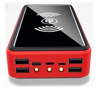 Banco de energía Solar de 100.000 mAh, Cargador Solar inalámbrico con 5 Salidas y 4 entradas, batería Externa for Exteriores con linternas LED, Cargador portátil for teléfonos Inteligentes(Red)