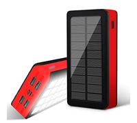 Banco de energía Solar de Alta Capacidad de 30000 mAh, Cargador portátil for Camping con Fuente de luz, batería Externa de Carga rápida, Fuente de alimentación de Emergencia for el hogar