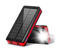 Banco De Energía Solar LED, Cargador De Teléfono De Gran Capacidad De 30000 MAh, Estación De Energía Solar Portátil con 4 Puertos USB, Banco De Energía De Carga Rápida For Emergencias