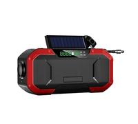 Banco de energía USB Solar Multifuncional portátil de 5000 mAh con generación de energía Manual y búsqueda automática de Canales for Radio de Emergencia para Acampar(Rot)