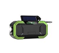 Banco de energía USB Solar Multifuncional portátil de 5000 mAh con generación de energía Manual y búsqueda automática de Canales for Radio de Emergencia para Acampar(Groen)