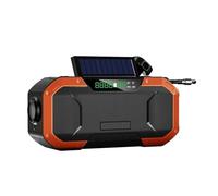 Banco de energía USB Solar Multifuncional portátil de 5000 mAh con generación de energía Manual y búsqueda automática de Canales for Radio de Emergencia para Acampar(Oranje)
