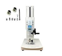 Banco de ensayo de tracción digital con manivela, carrera de 300 mm, medidor de fuerza y pinzas para sondas, ideal para ensayos de componentes electrónicos, autopartes, maquinaria y textiles.