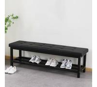 Banco de entrada acolchado con almacenamiento de zapatos, reposapiés tapizado con botones para sala de estar, dormitorio, puerta