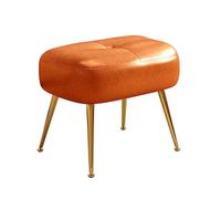 Banco de entrada ajustable tapizado de cuero para sala de estar y dormitorio, patas doradas, elegante decoración del hogar, muebles que ahorran espacio