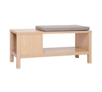 Banco de entrada con acabado de roble, cojín y compartimento abierto 100 cm GUMBY