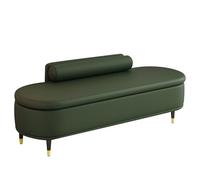 Banco de Entrada con Almacenamiento, Banco Zapatero con Superficie de Cuero, Acolchado de Espuma y Pequeño Respaldo, Ideal para La Entrada, el Vestidor o El Dormitorio(Dark green,59in/150cm)
