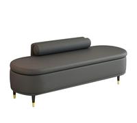 Banco de Entrada con Almacenamiento, Banco Zapatero con Superficie de Cuero, Acolchado de Espuma y Pequeño Respaldo, Ideal para La Entrada, el Vestidor o El Dormitorio(Dark gray,47.2in/120cm)