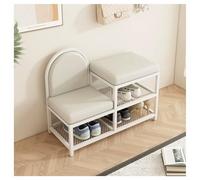 Banco de entrada con almacenamiento de zapatos y asiento acolchado, estilo padre e hijo (A3 80 x 27 cm (largo x ancho x ancho)