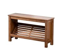 Banco de entrada con estante de bambú, taburete de almacenamiento multicapa para porche y pasillo, ideal para uso en exteriores