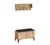 Banco de entrada con zapatero, perchero de pared y acabado en roble Concept Usine