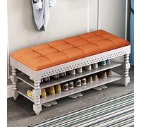 Banco de entrada de cuero acolchado con patas acrílicas, zapatero de 2 niveles y almacenamiento superior elevable, organizador de zapatos rústico para entrada, 70 x 30 x 48 cm