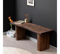 Banco de entrada de madera, asiento estrecho de estilo rústico para comedor, sala de estar o dormitorio, perfecto para pasillo o cocina