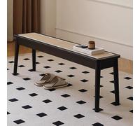 Banco de entrada de madera con asiento de ratán negro, juego de mesa de comedor y sillas de 2 plazas para sala de estar, pasillo, cocina, dormitorio, muebles elegantes y funcionales (100 x 30 x 45 cm)