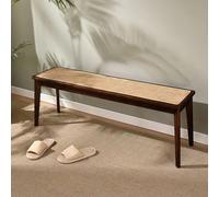 Banco de entrada de madera con asiento de ratán, sillas de mesa de comedor de 2 plazas para sala de estar, pasillo, dormitorio y cocina, muebles elegantes y duraderos para decoración del hogar