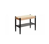 Banco de entrada de madera de granja, diseño artesanal de cuerda para comedor, dormitorio y sala de estar, estilo natural asiático, ideal para mesa de cocina interior