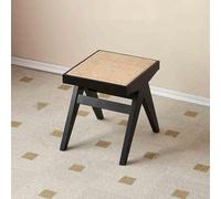 Banco de entrada de madera de mimbre, moderno juego de mesa de comedor y silla para sala de estar, dormitorio, baño, roble macizo con patas de madera