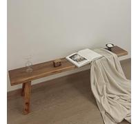 Banco de entrada de madera maciza estilo granja, sin brazos, para sala de estar y comedor, madera asiática natural, perfecto para pasillo y muebles de cocina (19.6 x 10.2 x 17.7 pulgadas)