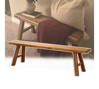 Banco de entrada de madera rústica, asiento largo y estrecho para dormitorio, cocina, comedor y pasillo, acento de madera natural para un acogedor rincón de desayuno