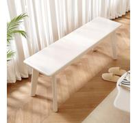 Banco de entrada estrecho rústico de casa de campo, asiento de madera de pino maciza, banco versátil para interior, para dormitorio, sala de estar, comedor, vestíbulo y cocina, y diseño espacioso