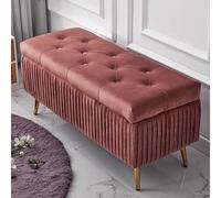 Banco de entrada moderno con cojín de 80 cm, asiento de almacenamiento de zapatos, banco de almacenamiento para dormitorio, elegante banco de sala de estar con contenedor, color marrón