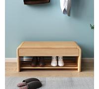 Banco de entrada, zapatero de madera maciza con almacenamiento, almacenamiento de zapatos de madera para pasillo, dormitorio o ventana, diseño moderno para entradas organizadas