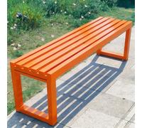 Banco De Exterior 2 Plazas, Banco De Parque Sin Respaldo Resistente A La Intemperie, Bancos De Balcón Y Terraza De Acero 100/120/150/180 Cm Asiento De Listones Al Aire Libre(Yellow,120 cm/47.2 in)