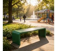 Banco de exterior con estructura de acero, banco de jardín resistente al viento y al sol, bancos de acero inoxidable para jardín, patio y porche, bancos de parque modernos multicolores Green 70.8in