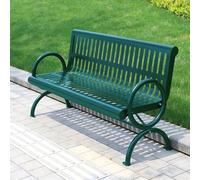 Banco De Exterior On Respaldo Silla de Hierro Fundido Para Patio De Parque Banco De Parque Con Reposabrazos Y Respaldo para Parque, Patio, Porche Delantero(Green,120*63*82CM/47.2*24.8*32.3IN)