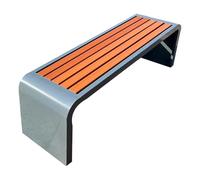 Banco de exterior resistente a la intemperie para 23 personas AllWeather G Seating Iron Gray 47.2 x 15.7 pulgadas, sin respaldo, ideal para porches, terrazas y Gs