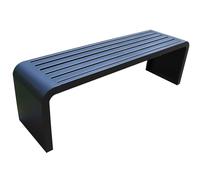 Banco de jardín al aire libre, asiento de metal resistente a la intemperie, diseño sin respaldo para todas las estaciones, disponible en 100/120/150/180 cm, perfecto para jardines y porches.