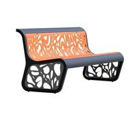 Banco de jardín al aire libre con respaldo, silla de patio de acero en diseño calado, perfecto para balcones, terrazas y parques, asiento compacto para espacios pequeños