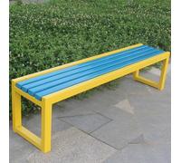 Banco de jardín al aire libre de 2 y 3 asientos, marco de acero, respaldo cómodo, asiento de madera natural, resistente a la intemperie, perfecto para patios, patios y balcones (tamaño: 100 cm)