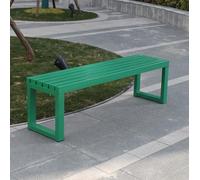 Banco de jardín al aire libre, marco de acero de 2 a 3 asientos, resistente a la intemperie, asiento de patio sin respaldo, 120 cm de largo, duradero y elegante para jardín, patio, patio y terraza