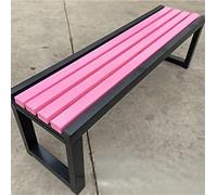 Banco de jardín al aire libre para 2 o 3 personas, resistente a la intemperie, de madera y acero, con respaldo descubierto, diseño clásico para balcón, terraza, tamaño 120 cm