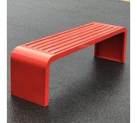 Banco de jardín al aire libre resistente a la intemperie con marco de acero de alta calidad, asiento de parque para macetas de patio, relajante, 39.3 x 15.8 x 17.8 pulgadas (color: A)