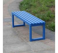 Banco de jardín al aire libre, resistente a la intemperie, sin respaldo, para patio, comedor, porche delantero, parque para porche, patio, jardín, carga máxima de 900 libras (azul, 39.4 pulgadas)