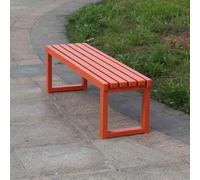 Banco de jardín al aire libre, resistente a la intemperie, sin respaldo, para patio, comedor, porche delantero, parque para porche, patio, jardín, carga máxima de 900 libras (naranja, 150 cm)