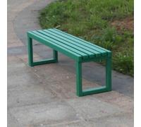 Banco de jardín al aire libre, resistente a la intemperie, sin respaldo, para patio, comedor, porche delantero, parque para porche, patio, jardín, carga máxima de 900 libras (verde, 120 cm)