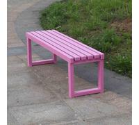 Banco de jardín al aire libre, resistente a la intemperie, sin respaldo, para patio, comedor, porche delantero, parque para porche, patio, jardín, carga máxima de 900 libras (rosa, 150 cm)