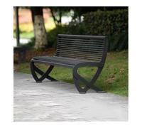 Banco de jardín al aire libre, silla de parque para 2 personas de hierro forjado negro para patio trasero y patio, solución de asiento pequeño duradera