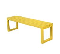 Banco de jardín Amarillo de Hierro Forjado sin Respaldo - Asiento metálico para Exteriores de 99 cm con Orificios de fijación para Porche, Patio, balcón o Parque - Una solución de Asiento el