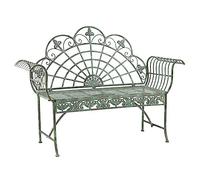 Banco de jardín Banco De Patio De Estilo Rústico Retro, Banco De Jardín Al Aire Libre De Hierro Fundido Verde Antiguo De 57,4", Silla De Ocio Plegable for 2 Personas for Parque En El Patio Trasero Ban