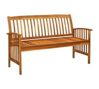 Banco de jardín con cojín madera maciza de acacia 147 cm Sillón de exterior Tumbona Tumbona Duradera Patio Piscina Playa