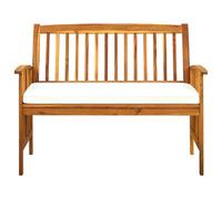 Banco de jardín con cojines 119 cm madera maciza de acacia Sillón de exterior Tumbona Tumbona Duradera Patio Piscina Playa